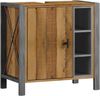 Badset Detroit 5teilig mit Spiegelschrank aus recycelter Pinie mit Metall grau Bild 4