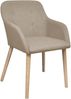 vidaXL Esszimmerstühle 6 Stk. Beige Stoff und Massivholz Eiche [270571] Bild 5