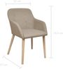 vidaXL Esszimmerstühle 6 Stk. Beige Stoff und Massivholz Eiche [270571] Bild 2