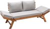 Dehner Gartenliege Sofa Macao, inkl. Polster, 196 x 75 x 70 cm, FSC®-zertifiziertes Holz, individueller Komfort dank höhenverstellbarer Seitenteile Bild 3