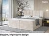 MEBLINI Boxspringbett DRAGO 180x200 cm mit Bettkasten - H4/Creme Samt Polsterbett - Doppelbett mit Topper & Taschenfederkern-Matratze Bild 2