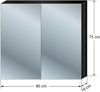 Spiegelschrank Badspiegel Badezimmer Spiegel City 80cm Esche schwarz mit 5W LED-Strahler / Energiebox Bild 3