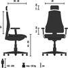 hjh OFFICE Ergonomischer Bürostuhl Bicolore HIGH Drehstuhl mit Verstellbarer Lordosenstütze, Sitz neigbar und tiefenverstellbar, Schwarz/Rot Bild 3