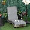 Outsunny Gartenliege Gartenliege mit Kissen, Polyrattan Sonnenliege, 1 St, Rattanliege, Metall Grau 207 x 70 x 70 cm Bild 2