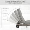 Outsunny Gartenliege Gartenliege mit Kissen, Polyrattan Sonnenliege, 1 St, Rattanliege, Metall Grau 207 x 70 x 70 cm Bild 5