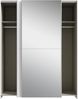 FORTE Schach & MATT Kleiderschrank 150, Moderner Spiegelschrank mit Schwebetüren, 2-türig, Holzwerkstoff, Weiß, 150,1 cm breit, 190,5 cm hoch, x 61,2 cm tief Bild 5