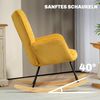 HOMCOM Schaukelstuhl Sessel mit Kord-Optik, Armlehne, Holzkufen (Schaukelsessel, 1 St), für Wohnzimmer, Schlafzimmer, Gelb Bild 4
