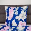 Bettwäsche Baumwolle, Traumschloss, Renforcé, 2 teilig, Blumen in rosa weiß, blauer Hintergrund Bild 3
