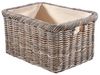 Kobolo Kaminholzkorb Holztrage Korb Rattan grau mit Jutestoff hell - Aufbewahrungskorb (Stückzahl, 1 St, 1 Korb), 55x39x30 cm Bild 4