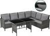 SVITA MADISON Polyrattan Essgruppe Gartenmöbel Set Rattan Lounge Ecksofa grau Bild 4