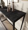 lukmebel Moderner Universal-Konsolentisch für Flur Wohnzimmer Schlafzimmer Industriestil Design laminierte Platte Platte Plus Stahlrahmen Schutzkante 30 x 80 x 80 cm Schwarz/Dunkler Beton Bild 4