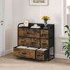YITAHOME kommode mit Schubladen, Schrank mit 7 Schubladen aus Stoff, Aufbewahrungskommode Modernen Stil für Schlafzimmer, Wohnzimmer, Kinderzimmer, Flur, rustikal braun Bild 2