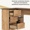 AKORD Eck-Schreibtisch B-16 mit 3 Schubladen und 2 Ablagen | Schreibtisch | ecktisch | Eck Schreibtisch für Home Office | Einfache Montage | B124 x H77 x T85, 48 kg Kraft Eiche Bild 4