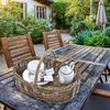 Kobolo Tablett Dekotablett Serviertablett aus Rattan kubu grey, Rattan Bild 2