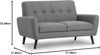 Julian Bowen Monza Sofa, Zweisitzer, grau Bild 2