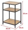 Selsey Seaford - Standregal/Beistellregal - Schwarz/Eiche - Industrial-Style - 63 cm hoch Bild 4