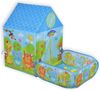 Moni 2 in 1 Kinderspielzelt Zoo 995-5001E, Bällebad, 50 Spielbälle, Stofftüren blau Bild 2