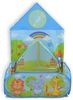 Moni 2 in 1 Kinderspielzelt Zoo 995-5001E, Bällebad, 50 Spielbälle, Stofftüren blau Bild 3