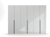 Kleiderschrank Drehtürenschrank Modern | 6-türig | glasweiß / alpinweiß | 271x210 Bild 4