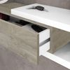 Flur mit Schublade und Spiegel, Eingangsmöbel, Modell Noon, Ausführung in Artik White und Alaska Oak, Maße: 95 cm (Breite) x 19 cm (Höhe) x 26 cm (Tiefe) Bild 4