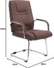 CLP 'Attila' 2er-Set Besucherstuhl mit Metallgestell und Armlehne, Braun, Stoff Bild 2