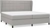 Boxspringbett mit Matratze Stoff Hellgrau 200x200 cm, Härtegrad: H2 [3127989] Bild 4