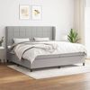 Boxspringbett mit Matratze Stoff Hellgrau 200x200 cm, Härtegrad: H2 [3127989] Bild 2