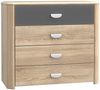 FORTE Yoop Kommode, Holzwerkstoff, Beige/Grau, 93,5 x 82,4 x 41,3 cm Bild 2
