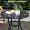 Outsunny Gartentisch Beistelltisch, Terrassentisch mit Aluminiumrahmen (Balkontisch, 1-St, Couchtisch), für Garten, Balkon, Schwarz, 60 x 60 x 53 cm Bild 5
