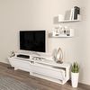 Modern White TV Stand, 180 cm, 54 cm Height, 36.8 cm Depth | 100% Melamine Coated Particle Board, 18 mm Thick | Stylish & Functional for Living Room Bild 3