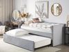 Tagesbett Samtstoff mit Lattenrost Ausziehbar Modern Glamour Ausziehbett für 2 Personen Hellgrau Bild 2