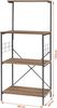 Standregal Billund mit 4 Ablageflächen 133 x 60 x 42 cm Schwarz / Walnuss-Optik [en. casa] Bild 2