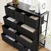 DUMOS Kommode mit Schubladen - Kommoden & Sideboards für Schlafzimmer Geeignet, Komodenschrank mit 9 Schubladen, Stoffkommode mit Stabilem Stahlrahmen, Ideal für Schlafzimmer, Wohnzimmer (Schwarz) Bild 2