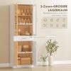 HOMCOM Küchenbuffet mit verstellbar Regal, Schublade, 2 Schrank, Soft-Close-Funktion (Vitrinenschrank, 1-St, Hochschrank) für Küche, Esszimmer, Wohnzimmer 60 x 35 x 180 cm Weiß Bild 4