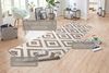 NORTHRUGS In- und Teppich Malta 80x350 cm - Wendeteppich Wetterfest Geometrisches Muster für Balkon Terrasse Garten Wintergarten Wohnzimmerteppich Wasserfest in Linen, 105460-80x350 Bild 3