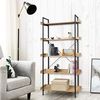 Standregal mit 5 Ablagen 91 x 25,5 x 173 cm Eiche Hell Bild 2