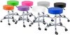 QUIRUMED Hocker mit Chromgestell, 5 Räder, Stahl, Violette Farbe, Kunstlederpolsterung, hochdichte Polsterung, leicht, höhenverstellbar, bis zu 150 kg Bild 3