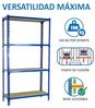 Simonrack Schwerlastregal, Lagerregal, 150 x 100 x 50 cm, Metallregal, Kellerregal, Biegestelle 150 kg, 4 Holzfachböden, Blau/Holz - Maderclick Bild 4