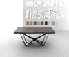Esstisch Edge 200x100 XL Akazie Platin Spider Flachstahl Schwarz Live-Edge Bild 4