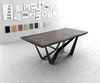 Esstisch Edge 200x100 XL Akazie Platin Spider Flachstahl Schwarz Live-Edge Bild 2