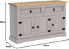 IDIMEX Kommode TEQUILA, Sideboard TEQUILA Kommode Kiefer massiv mit 2 Schubladen Buffetschrank Bild 2