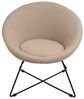 DRW Runder Sessel aus Stoff und Metall in Beige und Schwarz Bild 2