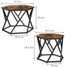 Couchtisch-Set Fyrk Eiche rustikal 57 x 57 cm 2er-Set Vicco Bild 3