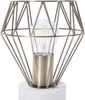 'Mooni' Tischlampe Gold Metall 28 cm Glühbirnen-Optik Schirm Diamantform Lampenfuß Marmoroptik Kabel mit Schalter Modernes Design Bild 5