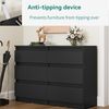 YITAHOME Kommode, 6 Schubladen Schlafzimmerschrank, modernes Möbel 100 x 30 x 70 cm, stabil & sicher, aus Holz, mit Laufschienen, Schwarz Bild 5