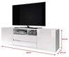 Selsey BROS – TV-Lowboard/Fernsehschrank Weiß Matt/Weiß Hochglanz Stehend Modern Bild 3