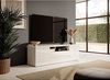 Selsey BROS – TV-Lowboard/Fernsehschrank Weiß Matt/Weiß Hochglanz Stehend Modern Bild 4