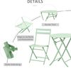 Outsunny Balkonset Gartenset Bistrotisch mit 2 Stühlen für Hof Garten, (Garnitur, 3-tlg, Balkonmöbel Set), Klappbar Grün Ø60L x 71H cm Bild 4