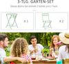 Outsunny Balkonset Gartenset Bistrotisch mit 2 Stühlen für Hof Garten, (Garnitur, 3-tlg, Balkonmöbel Set), Klappbar Grün Ø60L x 71H cm Bild 5