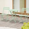 Outsunny Balkonset Gartenset Bistrotisch mit 2 Stühlen für Hof Garten, (Garnitur, 3-tlg, Balkonmöbel Set), Klappbar Grün Ø60L x 71H cm Bild 2